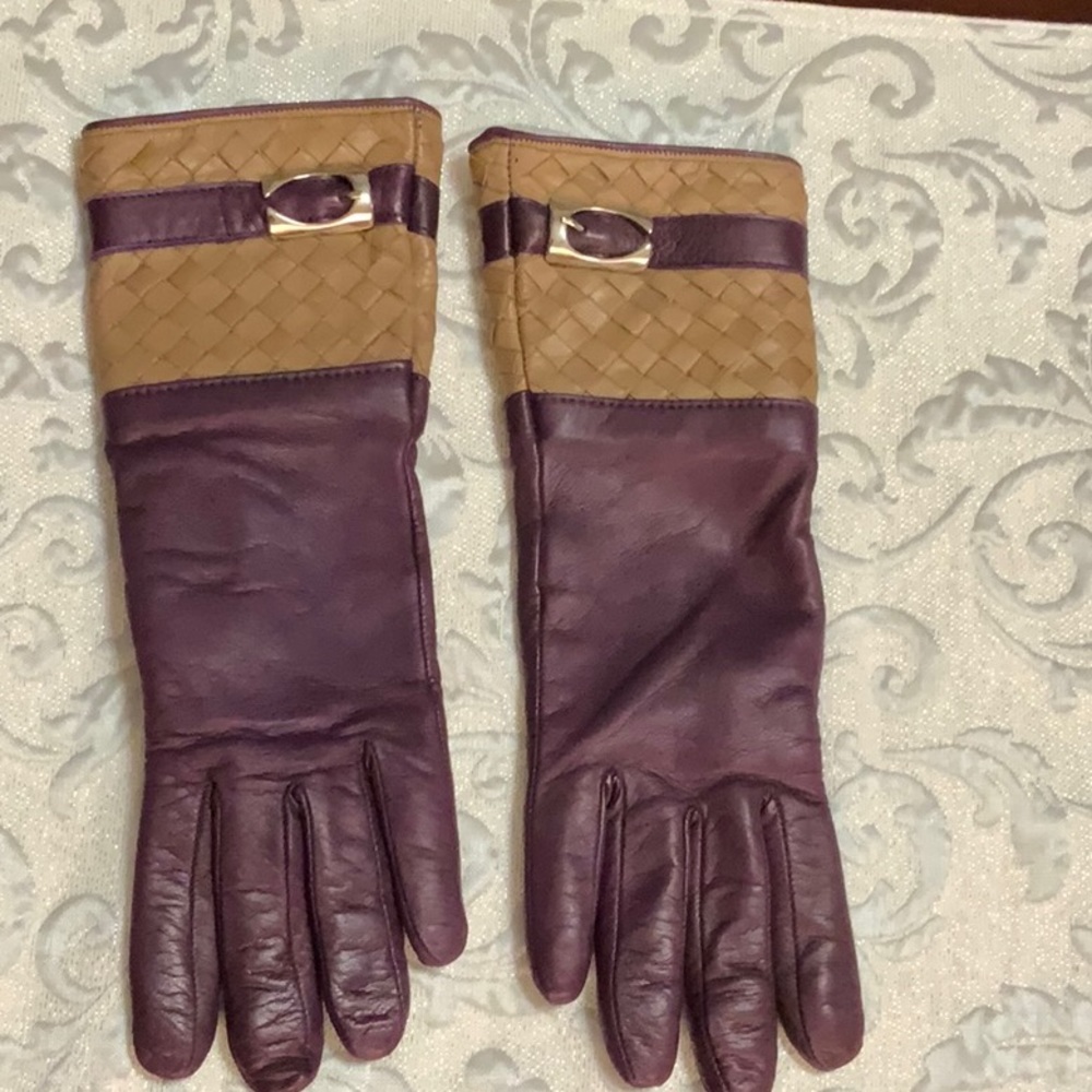 Buttery Soft Genuine Leather/Cashmere Gloves Sz 7